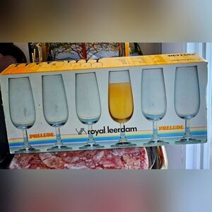NWT Vintage 1970s Royal Leerdam Prelude Chanpange Glasses